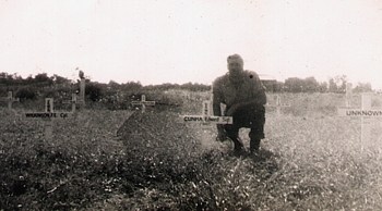 Frank Cunha visits the grave of his brother