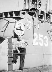 Lloyd Berkey on deck in New Orleans